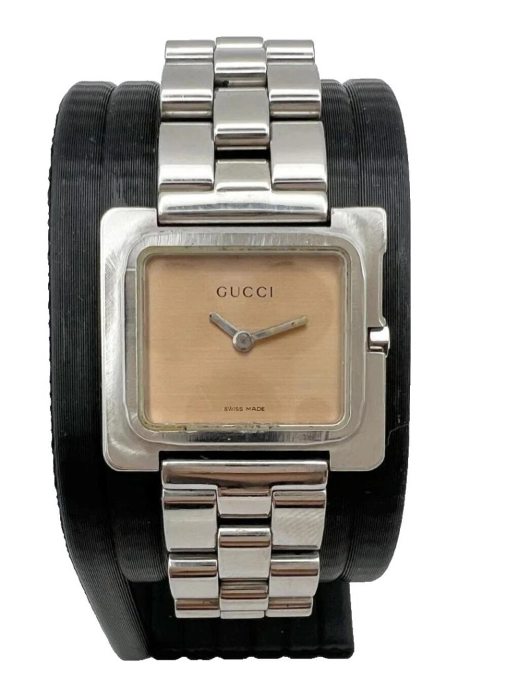 GUCCI 3600L Women's Quartz Watch Square Case Bronze Dial Vintage Wristwatch G57